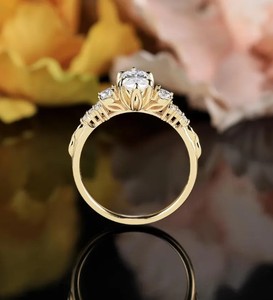 Marquise Cut Moissanite <b>Ring</b> 925 Sterling <b>Silver</b> Elegant <b>Solitaire</b> Engagement <b>Ring</b> Dainty Vintage Wedding Jewelry Gift for Her - Product Image 2