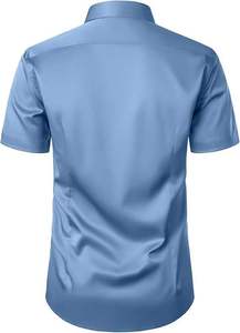 เสื้อเชิ้ตผู้ชายผ้าฝ้ายเนื้อแน่น แขนสั้น ปกคอพับ ตัดเย็บตามสั่ง ระบายอากาศได้ดี ผ้าป๊อปลิน เหมาะสำหรับใส่เที่ยวทะเลในฤดูหนาว แฟชั่นล่าสุด - Product Image 2