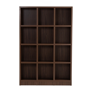 Walnut Finish Knock Down <b>Cube</b> Bookcase Storage Display Shelf Modern Living Room Home Office - Product Image 4