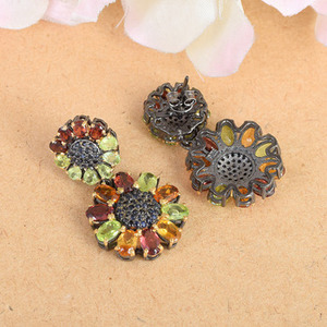 Women's Multi Gemstone Floral Drop <b>Earring</b> <b>Solid</b> 925 Sterling <b>Silver</b> Citrine Garnet Peridot Blue Sapphire Wholesale Fine Jewelry - Product Image 4