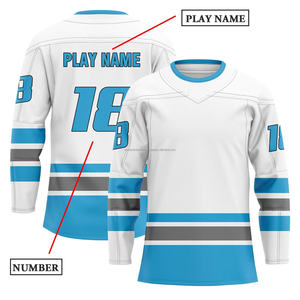 Maillot de hockey professionnel personnalisé 100% polyester respirant unisexe vêtements de sport broderie impression directe d'usine ensembles - Product Image 3