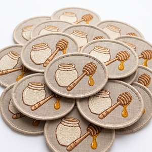 Parche bordado con diamantes de cono de pino y aguja de pino, insignias de bosque con forma de paralelogramo, directo de fábrica, para ropa - Product Image 4