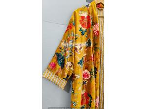 Robe de chambre en velours de luxe, robe kimono en velours et coton, peignoir, robe de mariée, peignoir d'hiver pour femmes et hommes - Product Image 6