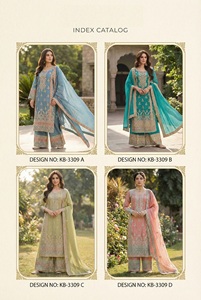 Designer <b>Kurta</b> Palazzo Dupatta Set Vichitra <b>Silk</b> With Embroidery Codding Sequence Work Buy Direct From Supplier At Bargain Price - Product Image 5
