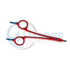 Tijeras Bipolares Premium Rectas de 14cm, 16cm, 18cm y 20cm, Instrumento Quirúrgico de Acero Inoxidable Rojo - Product Image 1