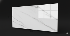 Dalles de carrelage en porcelaine blanche Calacatta Premium 600x1200mm 60x120cm GVT PGVT Finition brillante Veines dorées Carrelage mural et de sol en marbre - Product Image 6