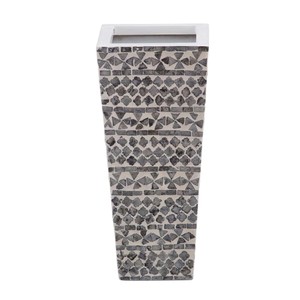 Vase élégant et minimaliste en nacre nacrée avec base en céramique, vase à fleurs de luxe pour table, pour un intérieur moderne - Product Image 5