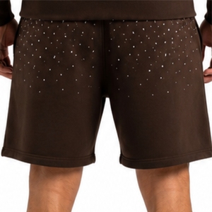 Men Hoodie Shorts Set Premium Cotton Terry Casual Streetwear Full <b>Zip</b> <b>Hooded</b> Sweatshirt With Logo Print Summer Wear Shorts Set - Product Image 6