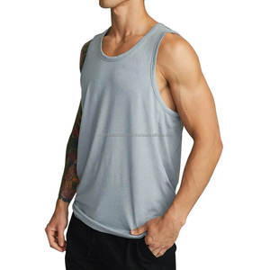 Débardeur pour homme, vente chaude, personnalisable, en coton, débardeur de sport, couleur unie, débardeur d'été pour homme - Product Image 3