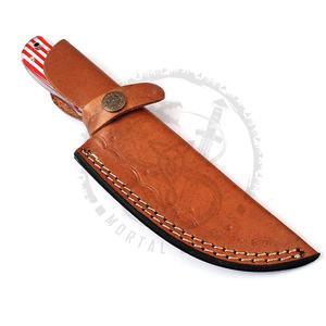 Couteau de chasse en acier forgé à la main, couteau de chasse tactique multifonctionnel Portable d'extérieur avec poignée de drapeau américain - Product Image 6