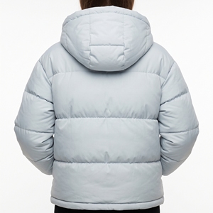 Hawkeye <b>Women's</b> Winter Quilted Puffer Jacket Hooded Full Zip Regular Fit <b>Light</b> Blue Polyester Wadding <b>Coat</b> - Product Image 3