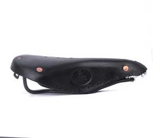 Sillín de Ciclismo de Cuero Negro M.A Leathers B17 con Remaches de Cobre, Rieles Dobles de Acero, Absorción de Impactos y Ligero para Carretera/MTB - Product Image 4