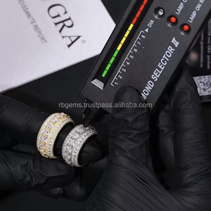 Anillos de Joyería Fina de Oro de 14K para Mujer, Estilo Cubano Moderno, Casual/Deportivo, Diamantes Cultivados en Laboratorio, Moissanita Certificada por IGI - Product Image 4