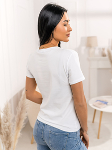 T-shirt décontracté personnalisable de haute qualité pour femme, col rond, imprimé, coupe ajustée, manches courtes, grande taille, respirant, séchage rapide, 100 % coton - Product Image 2