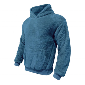 Sudadera con Capucha de Forro Polar Negro para Hombre, Corte Regular, Informal, con Bolsillo Delantero, Estampado Digital Otoñal - Product Image 5