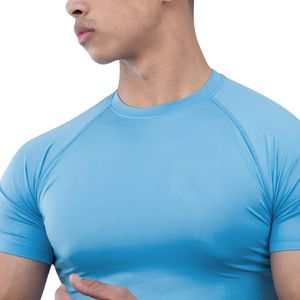 เสื้อกีฬาผู้ชายแบบคอมเพรสชั่น แขนครึ่งตัว สำหรับออกกำลังกาย วิ่ง เทรนนิ่ง ฟิตเนส แห้งเร็ว ระบายอากาศดี รับผลิตตามสั่ง ขายส่ง - Product Image 1