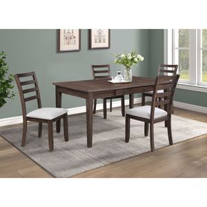 Sedie da pranzo contemporanee con schienale a scala, 2 pezzi, splendidamente realizzate, con finitura in legno ricco di venature, colore marrone-grigio - Product Image 6