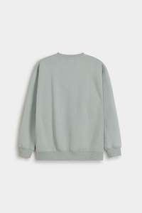 Sudadera de Cuello Redondo para Hombre, Corte Regular, Color Sólido, Tejido de Algodón, Informal, para Otoño - Product Image 2