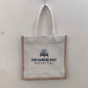 Bolso de compras de yute impreso con logotipo personalizado de alta calidad con asas, bolso de arpillera reutilizable, bolso Jucos para regalos, suministro al por mayor - Product Image 3