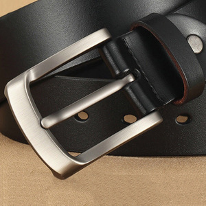 Cinturón de Cuero Genuino de Piel de Vaca para Hombre con Hebilla de Acero, Transpirable e Impermeable, Cinturón Casual de Trabajo para Hombre - Product Image 4
