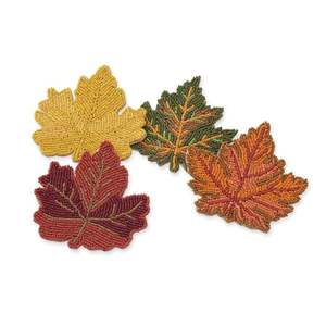 Posavasos de Cuentas de Vidrio en Forma de Flor, Colorido, con Base de Tela Tejida a Mano, Resistente al Calor, para Mesa de Cocina, Comedor, Protector de Bebidas - Product Image 3