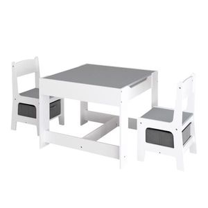 Set di sedie da tavolo per bambini 3-in-1 tavolo da attività in legno con cassetto per la conservazione per bambini piccoli da leggere per bambini - Product Image 6
