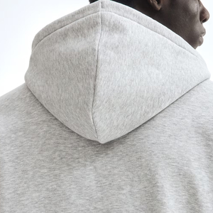 Sudadera con Capucha y Cierre de Cremallera para Hombre, Color Gris Claro, Corte Regular, Informal, Tejido de Algodón, Color Sólido, Transpirable, para Otoño - Product Image 4