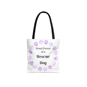 Bolsa de lona grande certificada GOTS, reutilizable, ecológica, pedidos personalizados, padres orgullosos, bolsas de compras de algodón para perros de rescate - Product Image 1