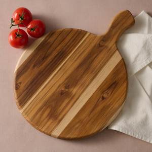 Planche à pizza en bois avec poignée et rainure pour servir et couper la pizza, accessoires de cuisine et de restaurant - Product Image 4