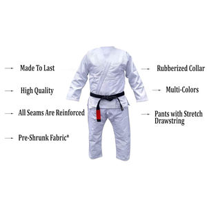 Trajes de MMA de Color Blanco de Alta Calidad, Conjuntos de Uniformes de Entrenamiento de BJJ Ligeros con Diseño y Talla Personalizados - Product Image 2