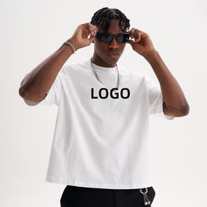 T-shirt Homme Oversize de Haute Qualité en Polyester/Coton, Coupe Boxy, Logo Frontal, Grammage Lourd, Impression Personnalisée, Longueur Standard - Product Image 1