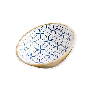 Bol en bois moderne avec motif de poisson et intérieur émaillé pour la décoration de table de style côtier - Product Image 4