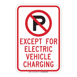Panneau de signalisation pour zone de recharge de véhicules électriques Brady, résistant aux intempéries, pour intérieur/extérieur, panneau d'avertissement de stationnement - Product Image 3