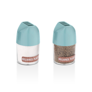 Ensemble de salières et poivrières avec couvercle anti-poussière, corps transparent, couleur turquoise, outils pour herbes et épices - Product Image 1