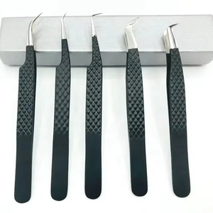 Pinzas de Extensión de Pestañas de Plasma Negras de Alta Calidad, Agarre de Diamante, Acero Inoxidable Japonés, con Nombre de Marca Personalizado - Product Image 5