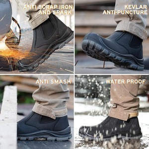 Botas de Trabajo con Punta de Acero para Hombre, Botas Chelsea Sin Cordones con Suela Antipinchazos de Kevlar, ASTM F 2412-24, Industriales y de Construcción - Product Image 3