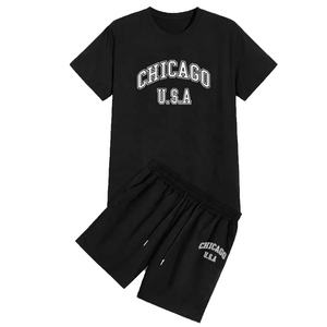 ชุดเซ็ตเสื้อผ้าผู้ชายแบบ 2 ชิ้น สั่งทำได้ พิมพ์โลโก้ได้ ผ้าฝ้าย 100% น้ำหนักเบา สไตล์วินเทจ เอวยางยืด กันยับ - Product Image 1