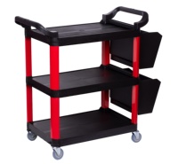 Restaurant Cuisine Plastique Robuste Facile à Installer Chariot Utilitaire à 3 Niveaux Chariot de Service