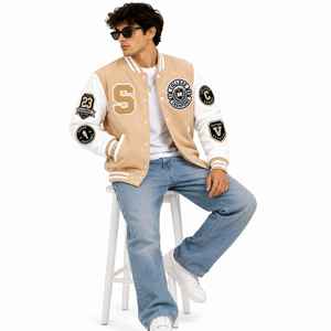 Vintage Varsity <b>Jacket</b> Custom Men's Letterman Varsity <b>Jacket</b> Wool Body Winter Wear <b>Smart</b> Stylish OEM - Product Image 4