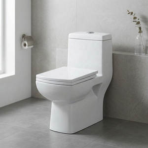 Modern One Piece WC Sanitary Ware Square Shaped Porcelain Bathroom <b>Ceramic</b> Commode Squatting <b>Pan</b> Chaozhou Supplier - Product Image 6