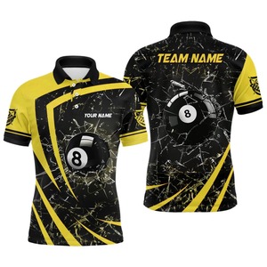 Camiseta de Polo Personalizada para Hombre, Manga Corta, Diseño de Billar con Impresión Digital, Secado Rápido, Tejido de Poliéster, Estilo Deportivo Informal - Product Image 5