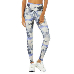 Pantalon de sport taille haute à compression avec poches intérieures, effet ventre plat, legging de yoga brillant pour femme - Product Image 5