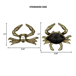Brass <b>Crab</b> Wall Mount Sculpture Handmade Metal Animal Art <b>Decor</b> for Living Room Contemporary Design - Product Image 4