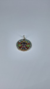 Custom 925 Sterling Silver Pendant Shrinathji Pichwai Miniature <b>Painting</b> Enamel CZ Diamond Halo Medallion Pendant for Men Women - Product Image 3
