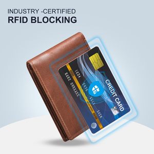 Portefeuille Homme Premium 2026 en Cuir Véritable Tendance Court et Fin à Double Volet avec Fermeture Ouverte, Poche Rabattable et Fenêtre de Sécurité RFID pour Cartes d'Identité - Product Image 4