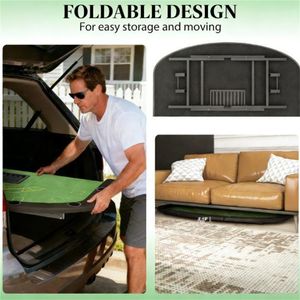 Tavolo da Gioco Pieghevole Verde per Poker, per Uso Domestico e in Viaggio - Product Image 2