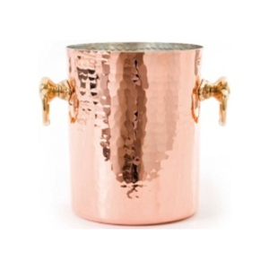 Round Copper Ice Bucket Metal Vintage Style Rust Resistant Beverage Cooler <b>Bar</b> Ware Barware Wine Cooler - Product Image 2
