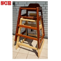 Chaise haute traditionnelle en bois massif avec ceinture de sécurité pour l'alimentation et les repas des bébés, utilisation en hôtel et en hôpital