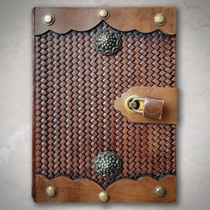 Handmade Genuine Leather Hardcover Journal Sewing 80 Sheets Antique Door Design <b>Lockable</b> <b>Diary</b> Perfect Gift for Men Women Lined - Product Image 1