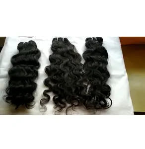 Natural Black Color Indian Temple Hair Bundle 100% Virgin Raw Unprocessed Human Hair Extension Supplier In India